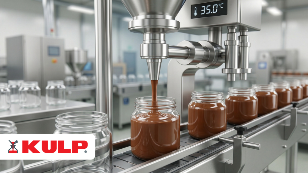 Spreadable Chocolate and Hazelnut Cream Filling Temperature Control and Precise Grammage