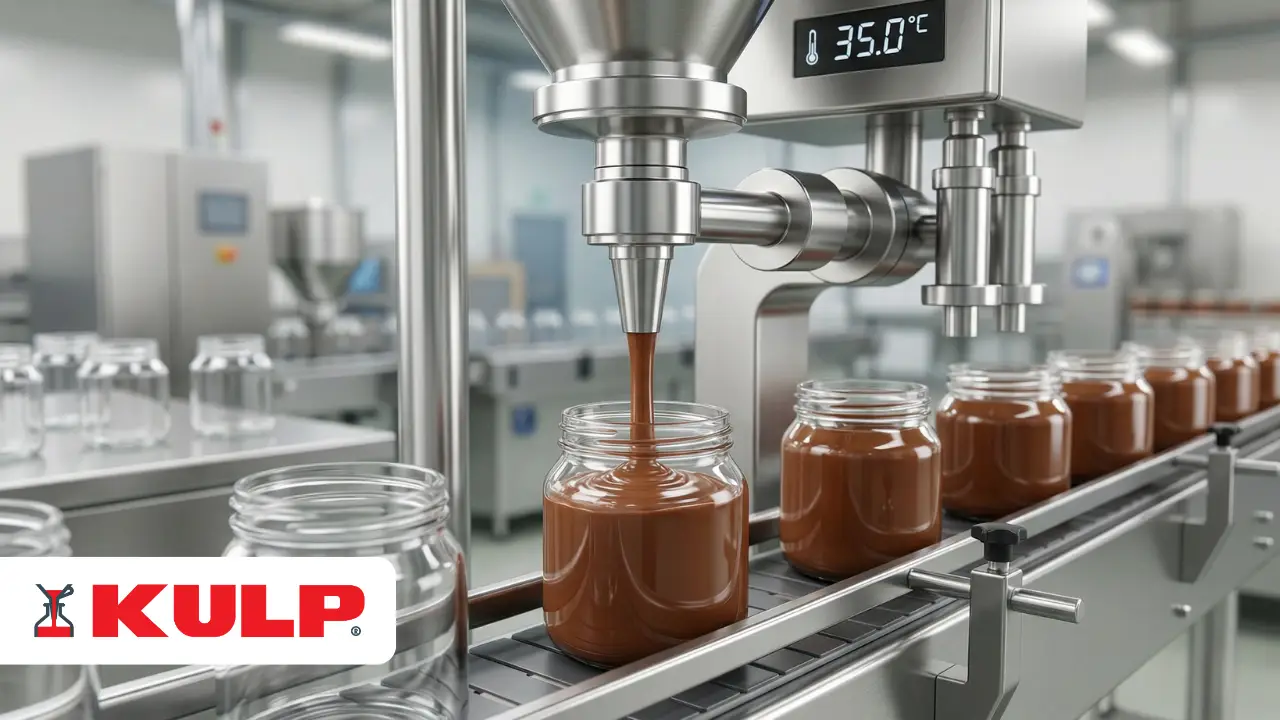 Spreadable Chocolate and Hazelnut Cream Filling Temperature Control and Precise Grammage